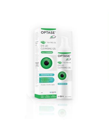 Optase Tea Tree Oil Eyelid Cleansing Gel for Daily Eyelid Hygiene Suitable for Dry Eye Blepharitis & Styes - Preservative Free - 50ml