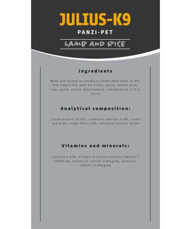 Julius-K9 - Hypoallergenic food for older or overweight dogs - Lamb and rice dog food - Suitable for all breeds - 12 kg - Buy Online on GoSupps.com