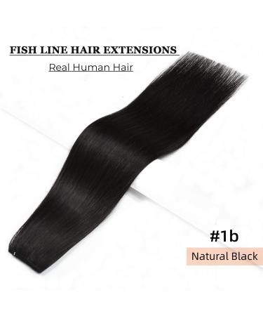Hair Extensions Invisible Wire Hair Extensions 1 Piece Fish Line Human Hair Extension With Clip Brazilian Straight Natural Remy Hair Clip In Hairpiece For Women Hair Pieces(20 INCHES) 20 INCHES Color 1B - Buy Online on GoSupps.com