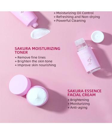 Cherry Blossom Skin Care Set - Moisturizing Travel Set for Teen Girls - Anti-Aging Skin Care Routine Kit 4Pcs Gentle Alcohol-Free Skincare with Cleanser - Buy Online on GoSupps.com