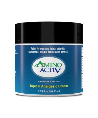 Amino Activ Topical Cream Penetrating Pain Relief for Muscles and Joints Featuring Histamine DHCl and Includes Alpha-GEE 2.75 fl oz