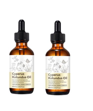 2 PCS Cyperus Rotundus Oil Cyperus Rotundus Oil for Hair Removal Reduces Unwanted Body Hair Growth Moisturize Smooth Skin for All Skin Types for Women & Man 2.02 Fl Oz (Pack of 2) 2