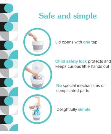PurePail Go Portable Diaper Pail White Superior Odor Control with No Added Fragrance Collapses for On-the-Go Compact & Space-Saving Go Pail - Buy Online on GoSupps.com