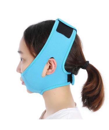 Chin Slimming Veil - Face Lift and Skin Tightening Bandage for Double Chin Removal and Weight Loss (Blue) - Buy Online on GoSupps.com