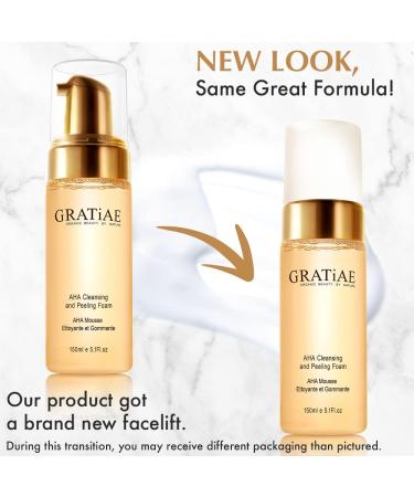 Gratiae Organics AHA Cleansing Foam - Non-Drying Facial Cleanser for Sensitive & Acne-Prone Skin | 5.1 Fl. Oz - Buy Online on GoSupps.com