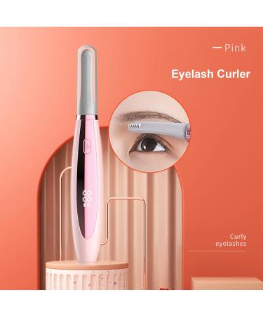 Heated Eyelash Curler - Electric USB Rechargeable | 3 Temperature Modes for Long Lasting Curls (Pink - Buy Online on GoSupps.com