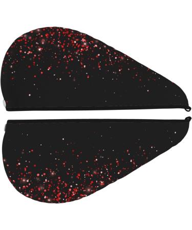 Microfiber Hair Drying Cap - Red Glitter Soft Absorbent Towel for Quick Drying Curly Long & Thick Hair - Buy Online on GoSupps.com