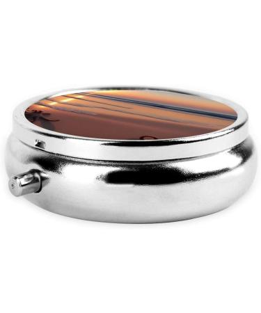 Octopus Beach Mini Round Pill Box | 3 Compartment Travel Pill Organizer | Portable Medicine Case for Home & Office - Buy Online on GoSupps.com