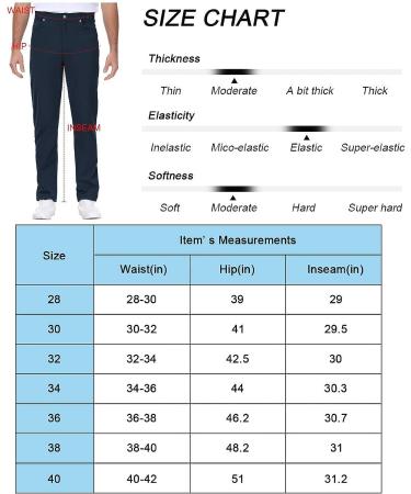 Rdruko Men's Stretch Golf Pants Navy 36 with Pockets | Lightweight Work Casual - Buy Online on GoSupps.com