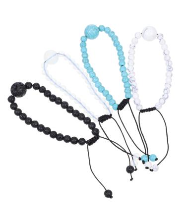 Beavorty Motion Sickness Bracelet Anti Nausea Volcanic Stone Wristband Adjustable Motion Nausea Beaded Jewelry Bracelet for Car Sickness Seasickness Fashion Glasses