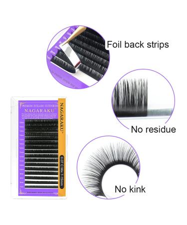 NAGARAKU Eyelash Extensions Individual Lashes 0.05mm D Curl 14mm - Classic Matte Black Soft Natural Professional | Beauty Salon Supplies - Buy Online on GoSupps.com