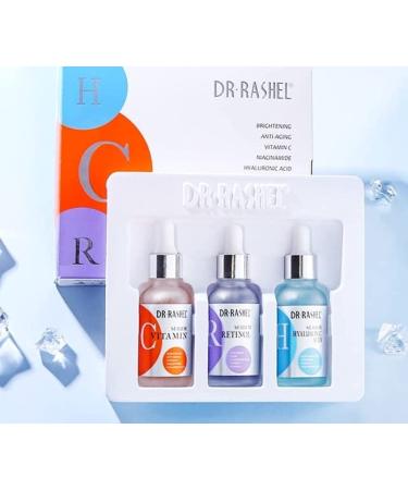 Vitamin C Retinol & Hyaluronic Acid Complete Facial Serum Moisturizing Repair Set Size (1.01 oz x 3 Pack Face Serum)