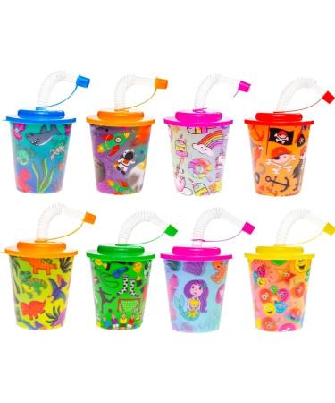 Buy 12 Set 3D Sea Animals Drinking Cups with Lid & Straw for Kids - 250 ml Mug - Fun & Functional International Shipping - Buy Online on GoSupps.com
