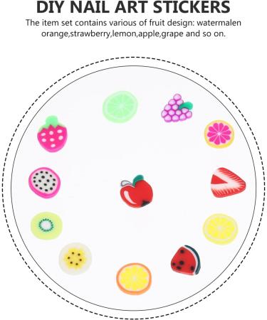 Healeved 2 Sets DIY Nail Fruit Nail Accessories Pottery Making Supply Home Use Decor Polymer Clay Fruit Slices Manicure Kit DIY Kits Slice Nail Art Puzzle Soft Pottery Charm Nail Flakes 3d - Buy Online on GoSupps.com
