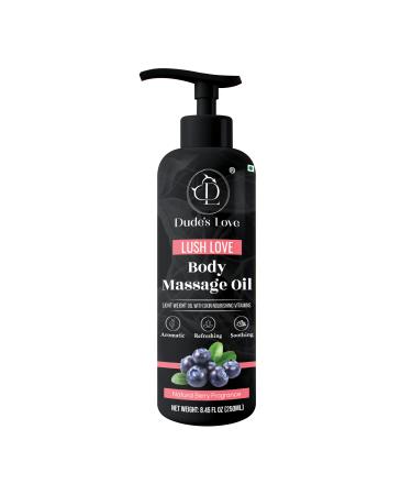 Dude's Love - Berry Edible Full Body Massage Oil - Revitalising Detoxifying & No Stain | Non-Sticky Aromatherapy Oil with Lime & Juniper Berry Essential Oil - 250 ML Lush Love - Berry 250 ml (Pack of 1)