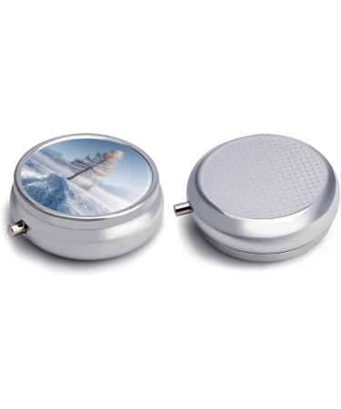 Travel Pill Box Organizer - 3 Compartment Portable Case with Larch Tree Design | Small Medicine Holder for Purse & Pocket - Buy Online on GoSupps.com