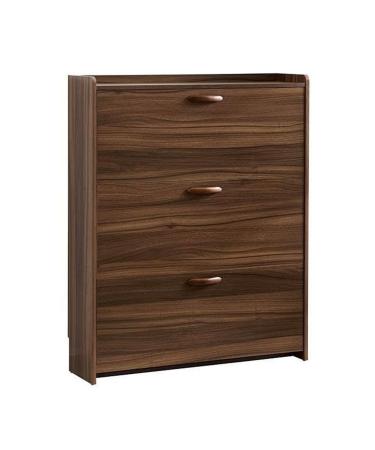 Stackable Shoe Storage Cabinet with 3 Flip Drawers Freestanding Shoe Organizer for Entryway Space Saving Narrow Shoe Rack Cabinet Rustic Brown Shoe (Color : A Size : 50x17x110cm)