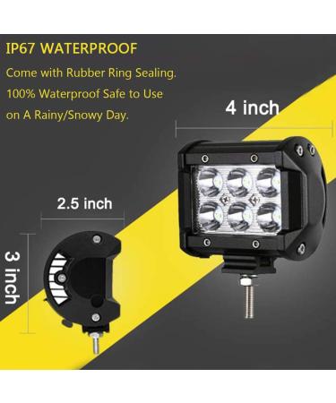Shangyuan Pontoon Boat Docking Light Set - Marine LED Lights for Kayak, Bass, Jon Fishing Boat - 2pcs 18w 6Led White Lights - Buy Online on GoSupps.com