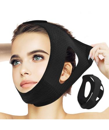 Anti Snore Chin Strap, 2022 Newest Chin Straps for Snoring, Adjustable Snoring Solution Stop Snoring Chin Strap, Breathable Snoring Strap for Men and Women, Black