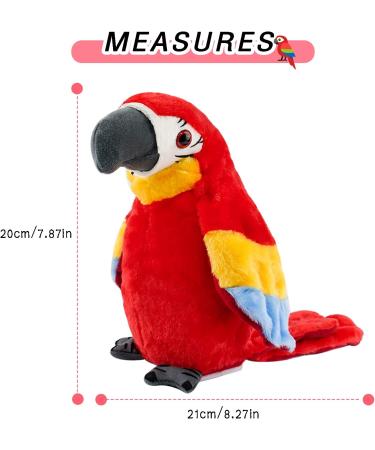 Surplex Sound Repeating Parrot Plush Interactive Toy with Waving Wings | Electronic Record Bird Toy for Kids & Baby | Stuffed Animal Educational Toy for Birthday & Xmas - Buy Online on GoSupps.com