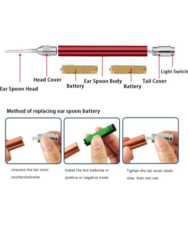 2pcs LED Light Ear Spoon & Tweezers Earwax Remover Tool with Storage Box - Red Portable Luminous Light Ear Pick Cleaner for Kids & Adults - Buy Online on GoSupps.com