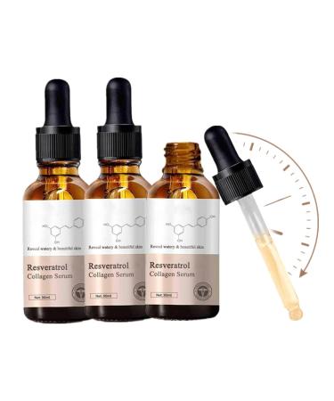 REPWEY 3 x NEWMatch Resveratrol Collagen Serum Collagen Boosting Anti-Aging Serum High Hydrating Instant Lifting Face Skin Care Effective Anti-Wrinkle Face Serum