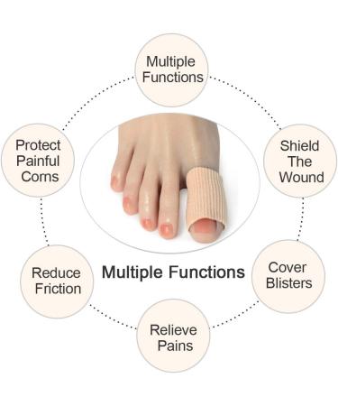 DYKOOK Big Gel Lined Toe Tubes Sleeves 10 Pcs Made of Elastic Fabric Lined with Silicone Gel. Toe Sleeve Protectors Relief Toe Pressure Pain Corn and Calluses Remover - Buy Online on GoSupps.com