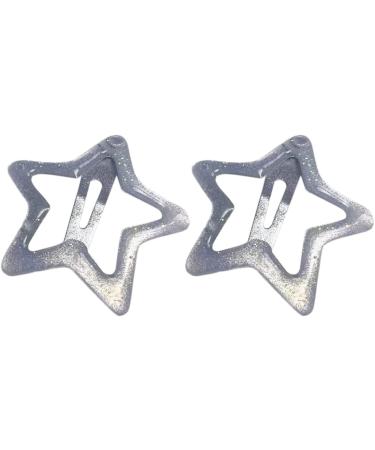 Shining Star Hair Clips Sweet Hollowed Star Snap Hair Clips Hair Clamps Barrettes for Girls Women Cute Headpieces Silver Five Pointed - Buy Online on GoSupps.com