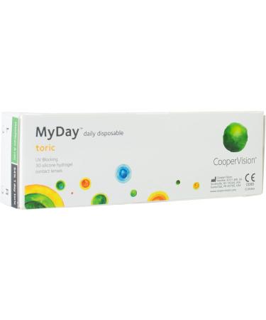 MYDAY Daily Disposable Toric Soft Contact Lenses - 30 Pieces | BC 8.6 mm Dia 14.5 mm CYL -1.75 AXIS 10 | Ideal for Astigmatism | International Shipping - Buy Online on GoSupps.com