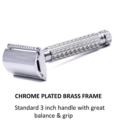 Parker Safety Razor 94R Hefty Double Edge Safety Razor with 5 Premium Blades - Best International Shipping Options - Buy Online on GoSupps.com