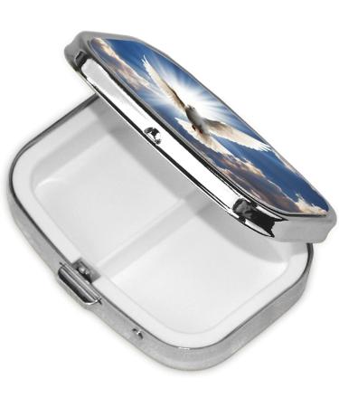 Dove Sky Printing 2 Compartment Small Pill Case - Cute Travel Pill Box Organizer for Purse & Pocket Gifts - Buy Online on GoSupps.com