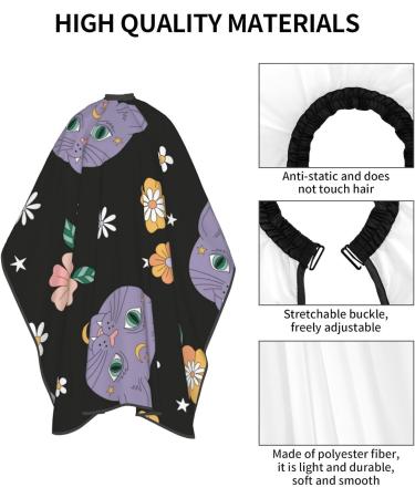 Professional Haircut Cape - Butterflies & Flowers Hairdressing Salon Cape with Adjustable Snap Closure | Hairdresser Apron for Cats & Flowers - Buy Online on GoSupps.com