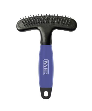 Wahl Canada Double Row Rake & Shedding Blade Rotating Pins and Blade Teeth Great to Remove Loose Fur and Reduce Shedding Comfort Grip Gel Handle Great for Dog Grooming - Model 58443