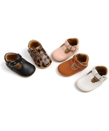 Baby Girl's First Walking Mary Jane Shoes | PU Leather Anti-Slip Princess Shoes for Infants 6-12 Months | Pink - Buy Online on GoSupps.com