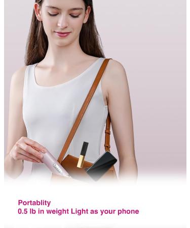Buy Cordless Hair Straightener & Curler 2 in 1 - Portable Mini Iron with 5000mAh Battery Fast Heating & Negative Ion Technology - Ideal for Travel - Pink - Buy Online on GoSupps.com