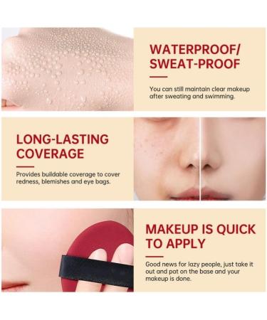 MIOKUKO Red Cushion Foundation Color Correcting Powder Foundation Cushion Foundation Makeup for Glass Skin Long-Lasting Lightweight Buildable Coverage Semi-Matte Natural Finish (17C) - Buy Online on GoSupps.com