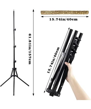 16-63 Inch Height Adjustable Bird Perch Stand Natural Pepper Wood Parrot Perch Toy Bird Training Perch Stand Indoor and Outdoor Bird Stands for Small to Medium Bird - Buy Online on GoSupps.com