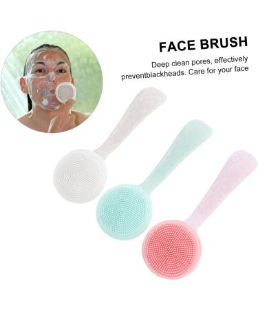  HONMEET 3 Pieces Cleansing Brush Facial Cleansing Brushes For Cleansing And Exfoliating Facial Care Lip Scrub Cleansing Brush Clean Cleansing Brush Silica Gel - Buy Online on GoSupps.com