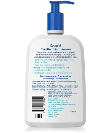 Cetaphil Gentle Skin Cleanser Lotion - 16 fl oz | Fragrance-Free - Buy Online on GoSupps.com
