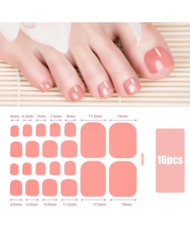 16 Sheets Toe Nail Stickers Full Toe Nail Wraps Self Adhesive Glitter Toenail Stickers Red Silver Black Pink Blue Purple Orange - Buy Online on GoSupps.com
