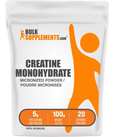 BulkSupplements.com Creatine Monohydrate Powder - Gluten Free 100g (3.5 oz) (Pack of 1)