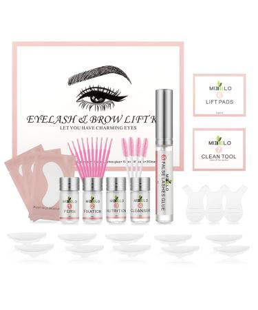 ZOLGINAH Lash Lift Kit 2 in 1 Eyelash Perm Kit Brow Lifting Kit DIY Eyelash Lash Extensions Set Lash Treatment with Accessories Semi-Permanent Curling Perming Wave for Salon Lasting for 6-8 Weeks