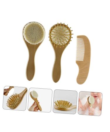 PLAFOPE 1 Set Baby Hair Brush and Hair Dryer Set with Scalp Massage and Wood Comb - Newborn and Baby Hair Care Essentials - Buy Online on GoSupps.com