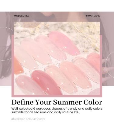 Modelones Dip Powder Nail Kit - 6 Translucent Colors, 12 Pcs, Base & Top Coat - DIY French Nail Art - Buy Online on GoSupps.com