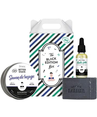 Monsieur BARBIER Men's Grooming Set | BLACK EDITION TONKA | French, Natural & Vegan | Face, Shaving, Beard & Hair for a Complete Premium Grooming Kit | The Perfect Beauty Gift