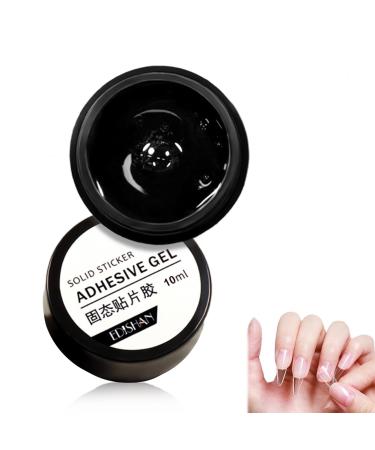 10ml Solid Gel Nail Glue for Nail Tips Clear Solid Nail Glue Gel for Press On Nails Strong Fake Nail Bonding Gel Glue Solid builder gels For Nail Strengthen Uv Light Cured Nail Art