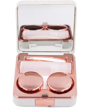 Honbay Fashion Marble Contact Lens Case - Portable Rose Gold Kit with Mirror | International Shipping Available - Buy Online on GoSupps.com