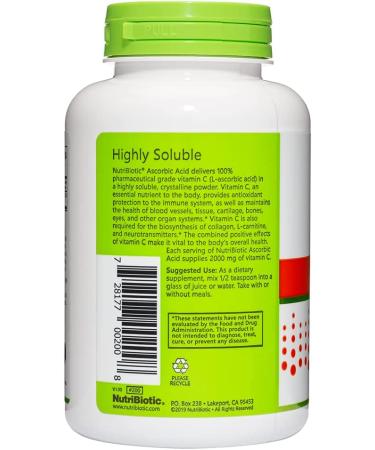 NutriBiotic 100% Pure Vitamin C Ascorbic Acid Powder 8 oz - Boost Immunity - Buy Online on GoSupps.com