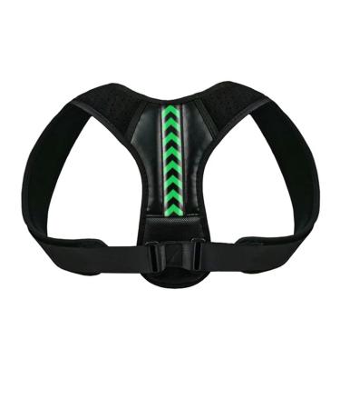 Back Posture Corrector Belt Adjustable Shoulder Neck Spine for Column Posture Correction for Women Men Straightener A - Black Green XL
