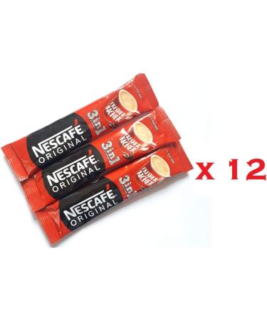 Nescafe 3in1 Original EU Made Long Expiry Date Instant Coffee Sachets (12 Count) - Individual Pack - Buy Online on GoSupps.com